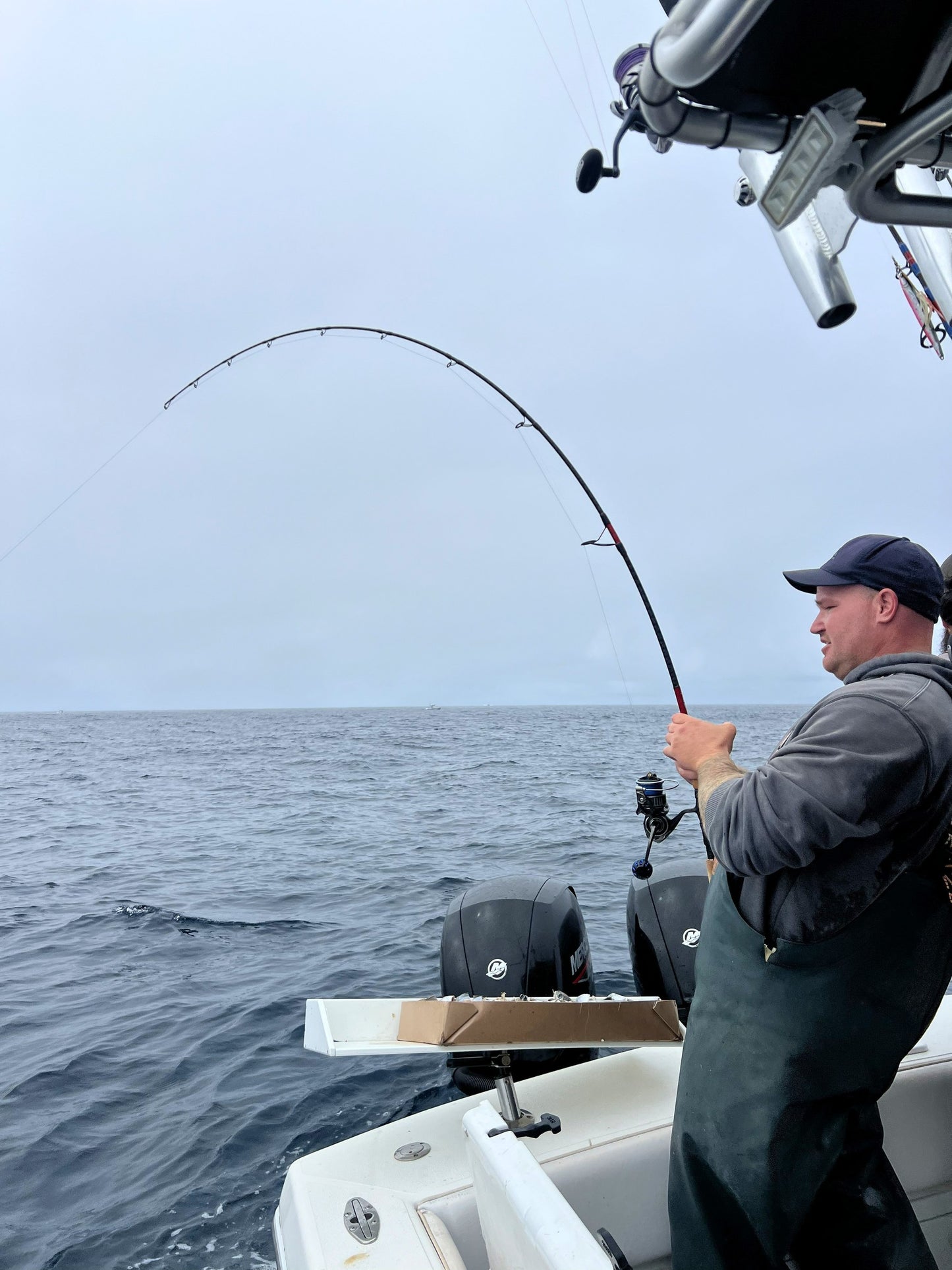 Inshore Reaper rod loaded up on an overcast day